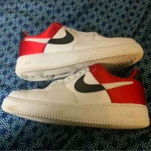 Nike Red and White Sneakers Classic Design